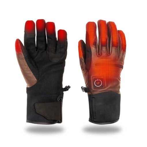 heated gloves cognac