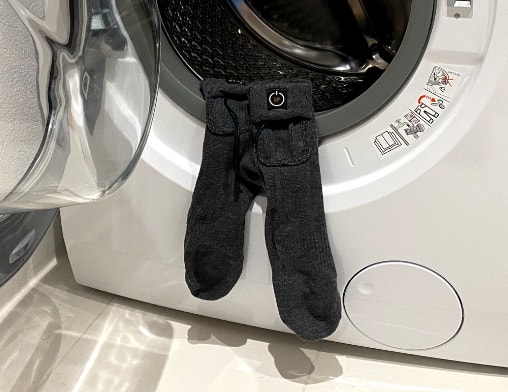 beheizbaren Socken in einer Waschmaschine